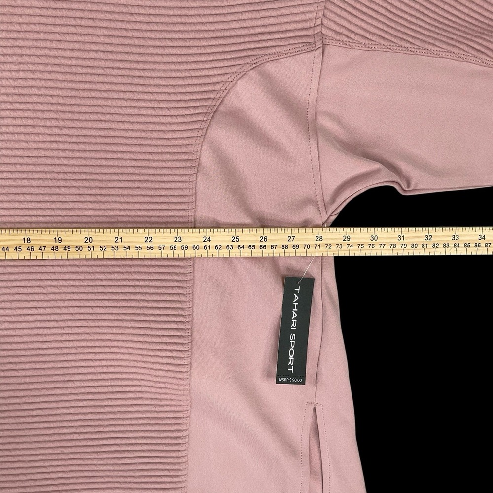 Tahari Sport Sweatshirt Women 3X Pink Long Sleeve Athleisure Side Slits NWT - Picture 11 of 16